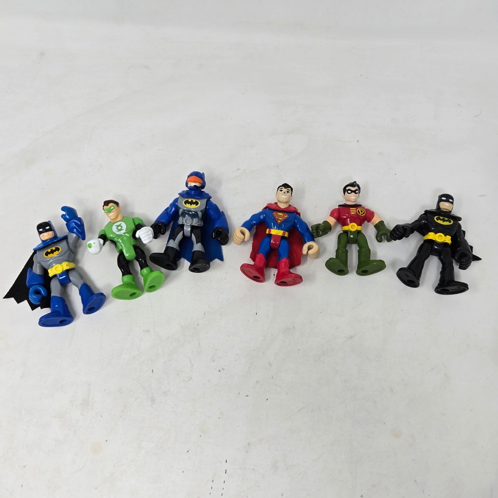 Fisher-Price Imaginext DC Super Friends Figure‎ Lot Batman Superman Robin 6pc